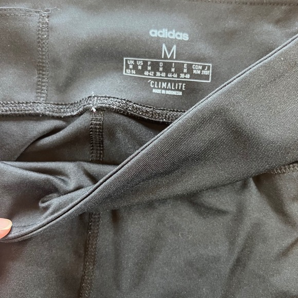 Womens Medium Adidas Climalite High Rise Graphic Leggings Black Gym Yoga A5 - Picture 5 of 5